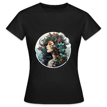 Mère Nature Terre Mère Nature Déesse Féminité 1 - T-shirt Femme - noir - Devant - AI Model Female 172 dark (172cm)