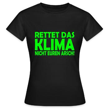 Klima retten - Frauen T-Shirt - Schwarz - Vorne - AI Model Female 172 dark (172cm)