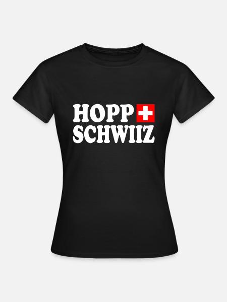 Hopp schwiiz - Frauen T-Shirt - Schwarz