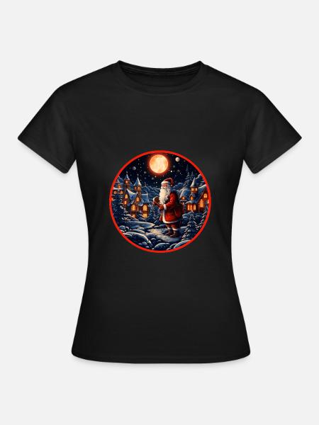 Weihnachtsmann - Frauen T-Shirt - Schwarz