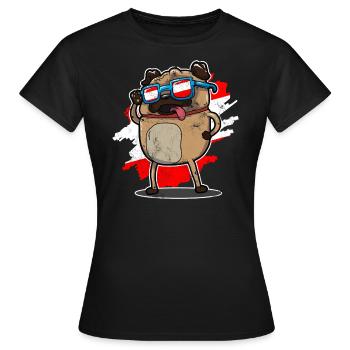 Oesterreich Mops Vintage - Frauen T-Shirt - Schwarz - Vorne - AI Model Female 172 dark (172cm)