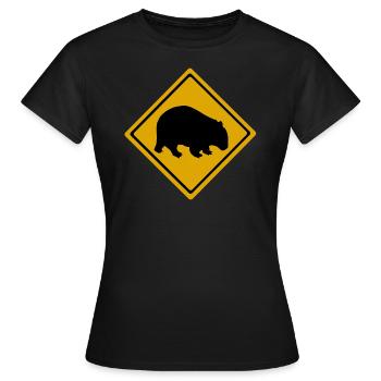 Wombat Strassenschild Australien - Frauen T-Shirt - Schwarz - Vorne - AI Model Female 172 dark (172cm)
