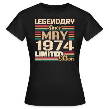 May 1974 May - Jubilee May 1974 - Women's T-Shirt - black - Front - AI Model Female 172 dark (172cm)