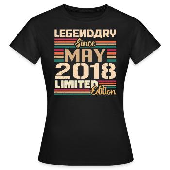 Mai 2018 Mai - Jubiläum Mai 2018 - Frauen T-Shirt - Schwarz - Vorne - AI Model Female 172 dark (172cm)