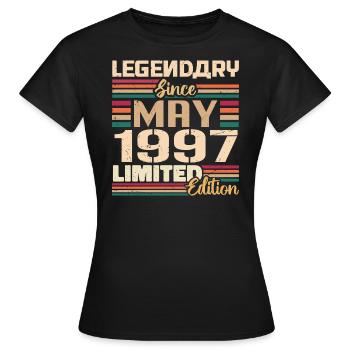 Mai 1997 Mai - Jubilé Mai 1997 - T-shirt Femme - noir - Devant - AI Model Female 172 dark (172cm)