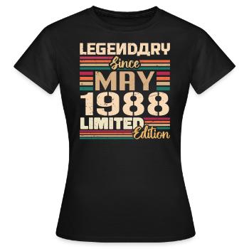 May 1988 May - Jubilee May 1988 - Women's T-Shirt - black - Front - AI Model Female 172 dark (172cm)