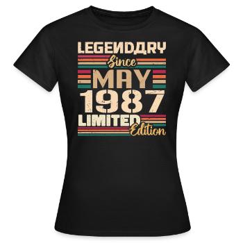 May 1987 May - Jubilee May 1987 - Women's T-Shirt - black - Front - AI Model Female 172 dark (172cm)