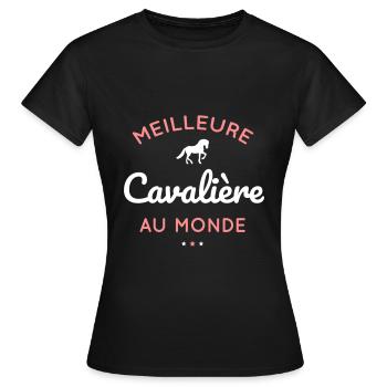 Cadeau équitation - Meilleure cavalière au monde. - T-shirt Femme - noir - Devant - AI Model Female 172 dark (172cm)