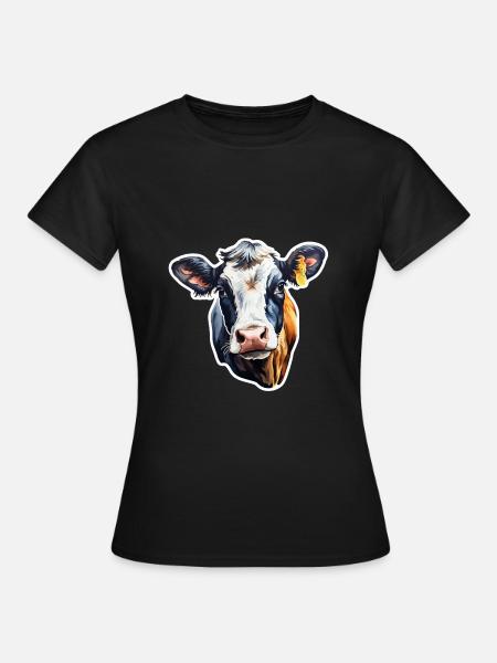 Kuh Milchkuh Holstein - Frauen T-Shirt - Schwarz