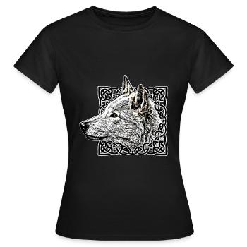 Wolf, grey - Women's T-Shirt - black - Front - AI Model Female 172 dark (172cm)