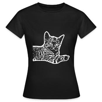 Chat chat chaton - T-shirt Femme - noir - Devant - AI Model Female 172 dark (172cm)