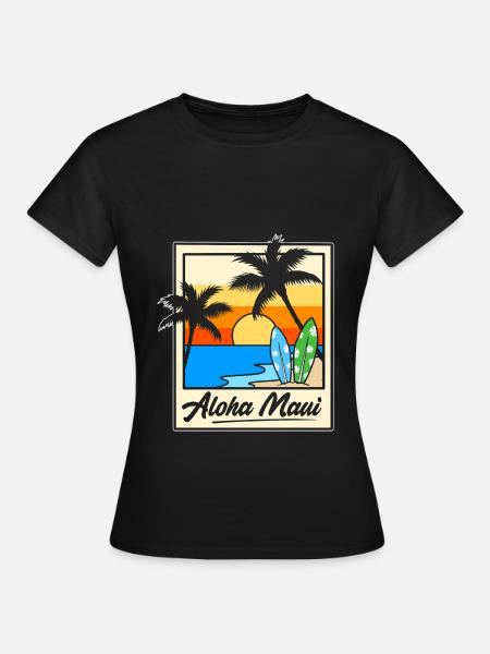 Maui Hawaii Hawaiian - Frauen T-Shirt - Schwarz
