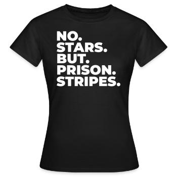 KEINE STERNE STRAFE STRÄFLING STREIFEN KNAST MOTIV - Frauen T-Shirt - Schwarz - Vorne - AI Model Female 172 dark (172cm)
