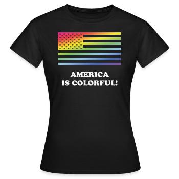Amerika ist bunt! (Stars And Stripes) - Frauen T-Shirt - Schwarz - Vorne - AI Model Female 172 dark (172cm)