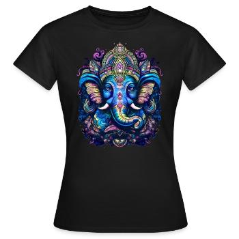 Dieu éléphant Ganesh Ganesha Bouddhisme Hindouisme - T-shirt Femme - noir - Devant - AI Model Female 172 dark (172cm)