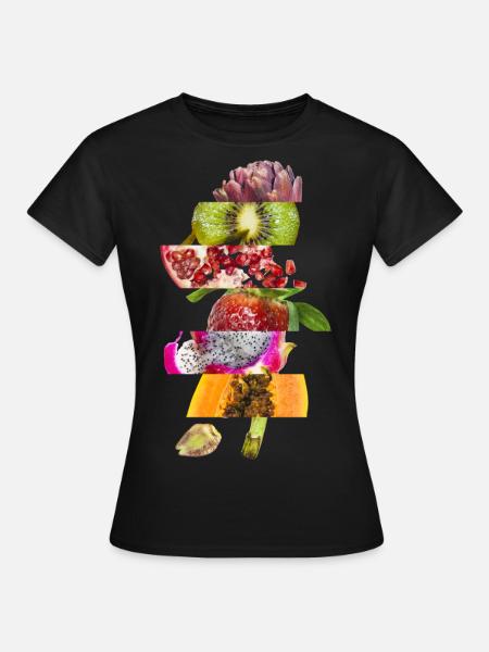 Obst & Gemüse - Frauen T-Shirt - Schwarz
