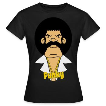 funky - T-shirt Femme - noir - Devant - AI Model Female 172 dark (172cm)