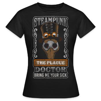 Engrenages mécaniques victoriens - T-shirt Femme - noir - Devant - AI Model Female 172 dark (172cm)