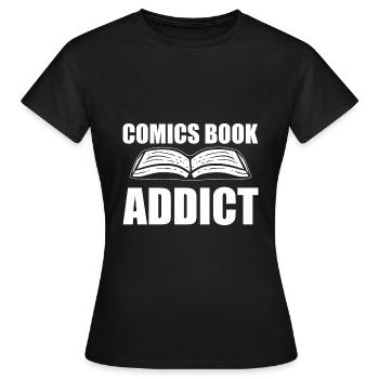 Comic -Buchliebhaber Comic Illustrator - Frauen T-Shirt - Schwarz - Vorne - AI Model Female 172 dark (172cm)