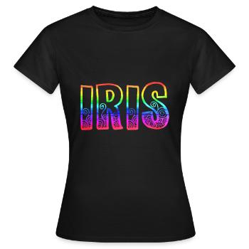 iris rs rainbow - Women's T-Shirt - black - Front - AI Model Female 172 dark (172cm)