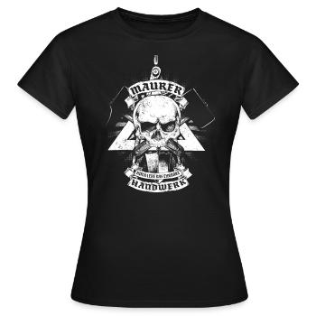 Handwerker Maurer Abzeichen - Frauen T-Shirt - Schwarz - Vorne - AI Model Female 172 dark (172cm)