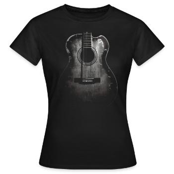 Acoustic guitar - Women's T-Shirt - black - Front - AI Model Female 172 dark (172cm)