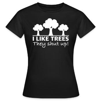 J’aime les arbres qui se taisent | Paroles - T-shirt Femme - noir - Devant - AI Model Female 172 dark (172cm)