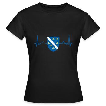 Bosnien Herzschlag Bosnien Junge - Frauen T-Shirt - Schwarz - Vorne - AI Model Female 172 dark (172cm)