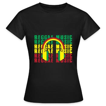 Reggae Music Rastafari Jamaica - Women's T-Shirt - black - Front - AI Model Female 172 dark (172cm)