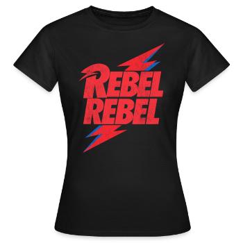 David Bowie Rebel Rebel With Flash - Women's T-Shirt - black - Front - AI Model Female 172 dark (172cm)