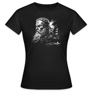 Wikinger Skandinavien Seefahrer - Frauen T-Shirt - Schwarz - Vorne - AI Model Female 172 dark (172cm)