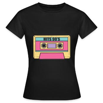 90's Hits Musiker - Frauen T-Shirt - Schwarz - Vorne - AI Model Female 172 dark (172cm)
