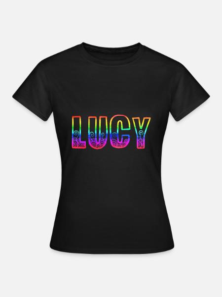 lucy rs regnbue - T-skjorte for kvinner - svart
