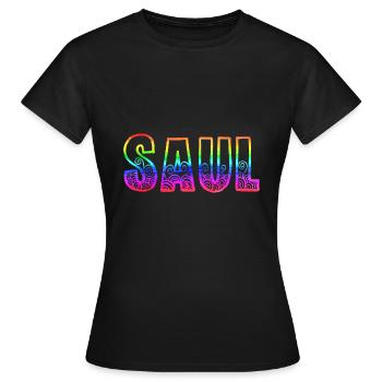saul rs regenbogen - Frauen T-Shirt - Schwarz - Vorne - AI Model Female 172 dark (172cm)