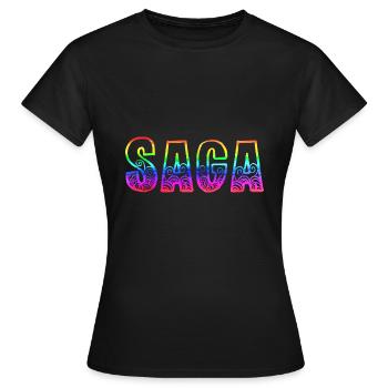 saga rs regenbogen - Frauen T-Shirt - Schwarz - Vorne - AI Model Female 172 dark (172cm)