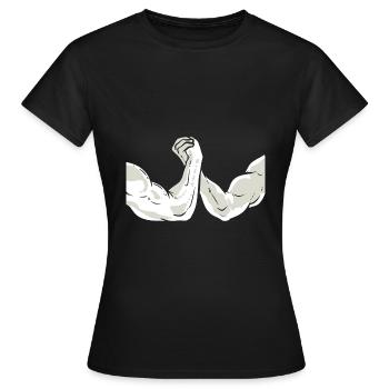 Arm Wrestling -Wettbewerb Fitnesstrainer - Frauen T-Shirt - Schwarz - Vorne - AI Model Female 172 dark (172cm)
