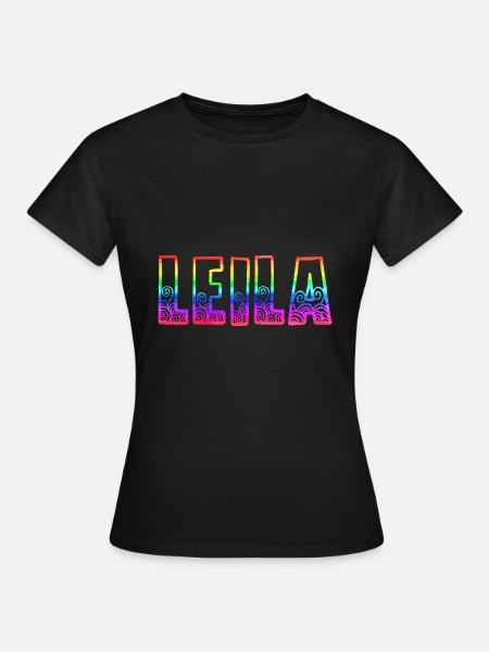 Leila RS Arc-en-ciel - T-shirt Femme - noir