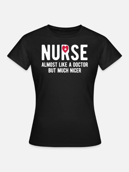 enfermera - Dame-T-shirt - sort