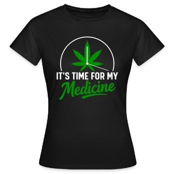 Il est temps pour mon cannabis de cannabis médicinal - T-shirt Femme - noir - Devant - AI Model Female 172 dark (172cm)
