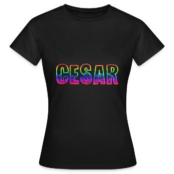 Cesar RS Arc-en-ciel - T-shirt Femme - noir - Devant - AI Model Female 172 dark (172cm)