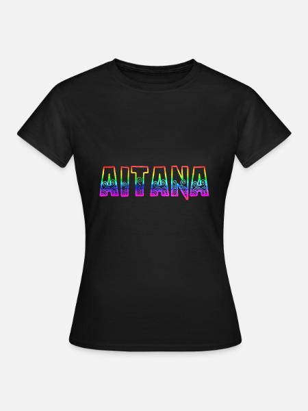 aitana rs arc-en-ciel - T-shirt Femme - noir