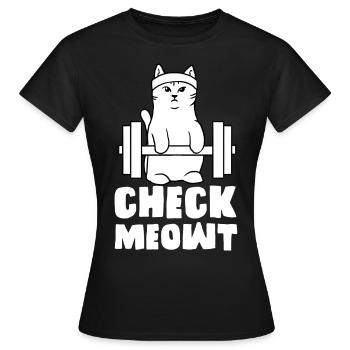 gym cat check me out meowt fit - T-shirt Femme - noir - Devant - AI Model Female 172 dark (172cm)