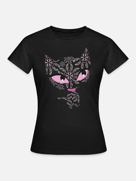 Pussy Deluxe Pink White Cat - Women's T-Shirt - black