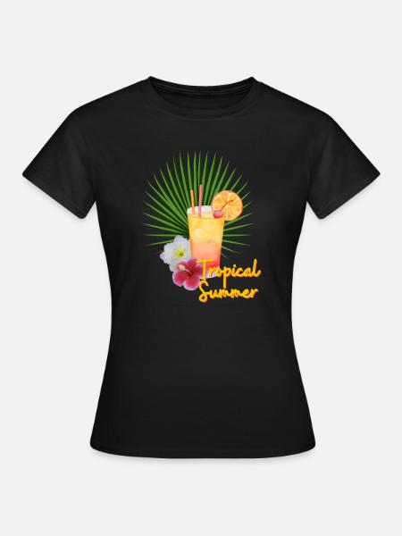 Tropical Summer - Frauen T-Shirt - Schwarz