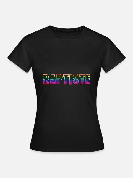 baptiste rs arc-en-ciel - T-shirt Femme - noir