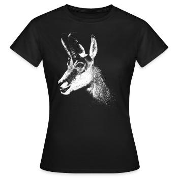Gamsbock - Frauen T-Shirt - Schwarz - Vorne - AI Model Female 172 dark (172cm)