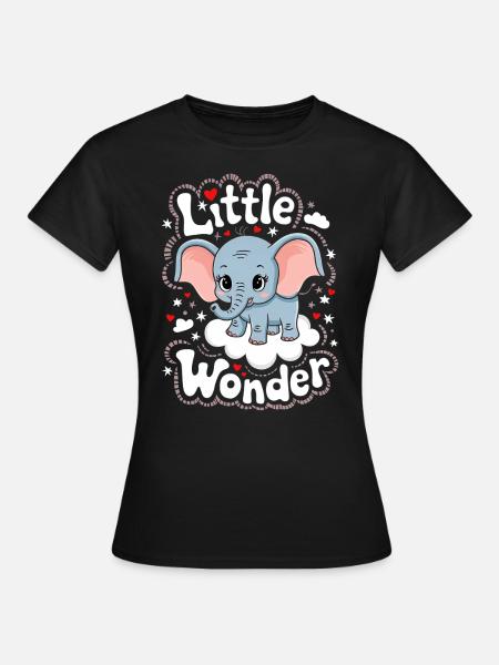 Kleines Wunder Elefantenkind - Frauen T-Shirt - Schwarz