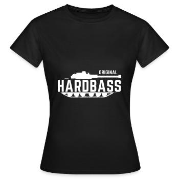 ORIGINAL HARDBASS / Hardstyle, Motif Techno - T-shirt Femme - noir - Devant - AI Model Female 172 dark (172cm)