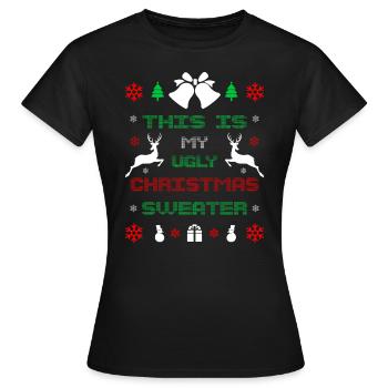 Noël moche - T-shirt Femme - noir - Devant - AI Model Female 172 dark (172cm)
