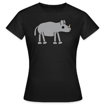 Mignon rhinocéros kawaii - T-shirt Femme - noir - Devant - AI Model Female 172 dark (172cm)